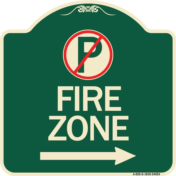 Signmission No Parking Symbol and Right Arrow Heavy-Gauge Aluminum Architectural Sign, 18" x 18", G-1818-24654 A-DES-G-1818-24654 - main